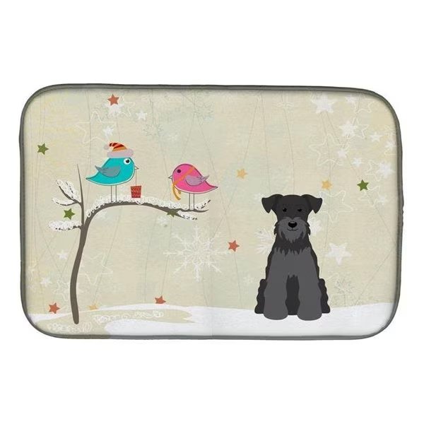 Carolines Treasures BB2523DDM Christmas Presents Between Friends Miniature Schanuzer Black Dish Drying Mat, Carolines Treasures, Mfr#: BB2523DDM
